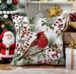 By Queen Limited Festive Edition Μαξιλαροθήκη Με Καρδινάλιο Και Κλαδιά Πεύκου 45x45εκ. - Image 4