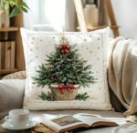 By Queen Limited Festive Edition Μαξιλαροθήκη Tree Με Κόκκινες Μπάλες Και Χρυσό Αστέρι 45x45εκ. - Image 6