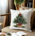 By Queen Limited Festive Edition Μαξιλαροθήκη Tree Με Κόκκινες Μπάλες Και Χρυσό Αστέρι 45x45εκ. - Image 7