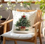 By Queen Limited Festive Edition Μαξιλαροθήκη Tree Με Κόκκινες Μπάλες Και Χρυσό Αστέρι 45x45εκ. - Image 8