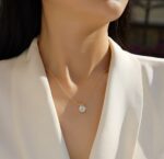 By Queen Luxury Jewelry Χρυσό Κολιέ 14K Με Μοϊσανίτη Brilliant Round - Image 3