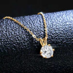 By Queen Luxury Jewelry Χρυσό Κολιέ 14K Με Μοϊσανίτη Brilliant Round - Image 8
