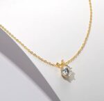 By Queen Luxury Jewelry Χρυσό Κολιέ 14K Με Μοϊσανίτη Brilliant Round - Image 10