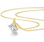 By Queen Luxury Jewelry Χρυσό Κολιέ 14Κ Με Emerald-Cut Μοϊσανίτη - Image 6