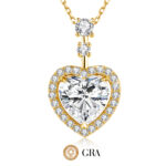 By Queen Luxury Jewelry Ασημένιο Επιχρυσωμένο Κολιέ Με Μοϊσανίτη Heart Cut - Image 3