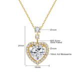 By Queen Luxury Jewelry Ασημένιο Επιχρυσωμένο Κολιέ Με Μοϊσανίτη Heart Cut - Image 5