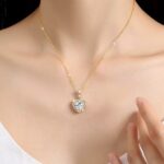 By Queen Luxury Jewelry Ασημένιο Επιχρυσωμένο Κολιέ Με Μοϊσανίτη Heart Cut - Image 7