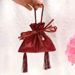 By Queen Luxury Gift Pouch Red Pearl Σατέν Πουγκί - Image 8