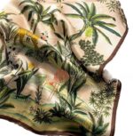 By Queen Jungle Σατέν Μαντήλι Με Τροπικά Φυτά & Ζώα - Image 14