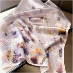 By Queen Σατέν Μαντήλι Με Elegant & Artistic Floral Σχέδιο - Image 17