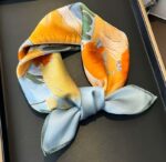 By Queen Σατέν Μαντήλι Με Εντυπωσιακά Λουλούδια Γαλάζιο - Image 11