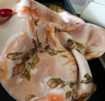 By Queen Premium Σατέν Μαντήλι Ροζ  Με Άνθη & Χρυσό Τελείωμα - Image 5