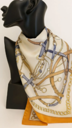 By Queen Σατέν Μαντήλι Equestrian Με Αλυσίδες & Πορτοκαλί Περίγραμμα - Image 8