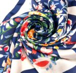 By Queen Statement Elegance Σατέν Φουλάρι με Πεταλούδες & Λουλούδια - Image 14