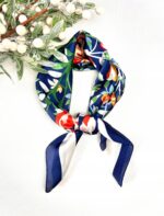 By Queen Statement Elegance Σατέν Φουλάρι με Πεταλούδες & Λουλούδια - Image 3