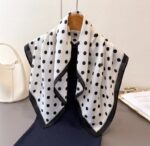 By Queen Timeless Minimal Elegance Σατέν Μαντήλι Mε Μαύρα Πουά - Image 10