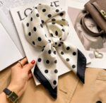 By Queen Timeless Minimal Elegance Σατέν Μαντήλι Mε Μαύρα Πουά - Image 13