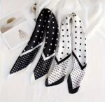 By Queen Timeless Minimal Elegance Σατέν Μαντήλι Mε Μαύρα Πουά - Image 5