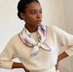 By Queen Σατέν Μαντήλι Με Ζωγραφιστές Ίριδες Σε Υδατογραφία - Image 2