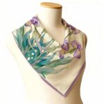 By Queen Σατέν Μαντήλι Με Ζωγραφιστές Ίριδες Σε Υδατογραφία - Image 20