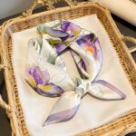 By Queen Σατέν Μαντήλι Με Ζωγραφιστές Ίριδες Σε Υδατογραφία - Image 21