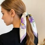 By Queen Σατέν Μαντήλι Με Ζωγραφιστές Ίριδες Σε Υδατογραφία - Image 5