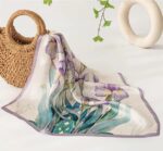 By Queen Σατέν Μαντήλι Με Ζωγραφιστές Ίριδες Σε Υδατογραφία - Image 8