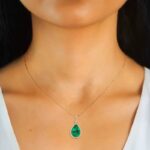 By Queen Elegant & Timeless Ασημένιο Κολιέ Με Σμαράγδι Εργαστηρίου - Image 2