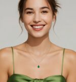 By Queen Elegant & Timeless Ασημένιο Κολιέ Με Σμαράγδι Εργαστηρίου - Image 8