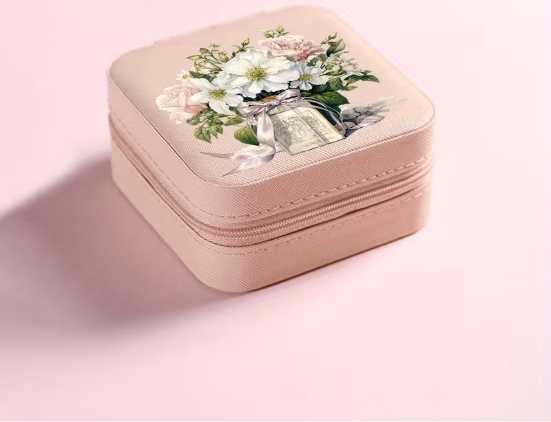 gift jewelry box flower jar1 By Queen Κοσμηματοθήκη Ροζ Με Ανθοδέσμη - Image 1