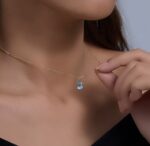 By Queen Πολυτελές Γυναικείο Ασημένιο Κολιέ Mε Γαλάζιο Τοπάζι - Image 2