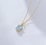 By Queen Πολυτελές Γυναικείο Ασημένιο Κολιέ Mε Γαλάζιο Τοπάζι - Image 7