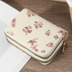 By Queen Elegant Γυναικείο Πορτοφόλι Floral Mini Wallet Με Διπλό Φερμουάρ - Image 6