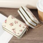 By Queen Elegant Γυναικείο Πορτοφόλι Floral Mini Wallet Με Διπλό Φερμουάρ - Image 7