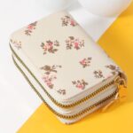 By Queen Elegant Γυναικείο Πορτοφόλι Floral Mini Wallet Με Διπλό Φερμουάρ - Image 10