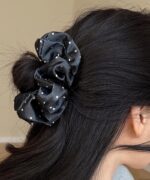 By Queen Scrunchie Satin Πουά Με Μαύρη Βάση Και Εκρού (Τυχαίο Χρώμα Επιλογής) - Image 16