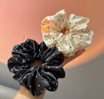By Queen Scrunchie Satin Πουά Με Μαύρη Βάση Και Εκρού (Τυχαίο Χρώμα Επιλογής) - Image 17
