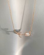 By Queen Ασημένιο Rose Gold Plated Κολιέ Τουλίπα Mε Ζιργκόν - Image 21