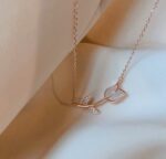 By Queen Ασημένιο Rose Gold Plated Κολιέ Τουλίπα Mε Ζιργκόν - Image 9