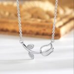 By Queen Ασημένιο Minimal Elegant Κολιέ Τουλίπα Mε Ζιργκόν - Image 7