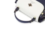 By Queen Δερμάτινη Γυναικεία Τσάντα Tote Χειρός Navy Blue - Image 7