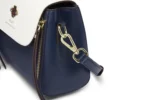 By Queen Δερμάτινη Γυναικεία Τσάντα Tote Χειρός Navy Blue - Image 11