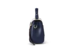 By Queen Δερμάτινη Γυναικεία Τσάντα Tote Χειρός Navy Blue - Image 12