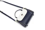 By Queen Δερμάτινη Γυναικεία Τσάντα Tote Χειρός Navy Blue - Image 8