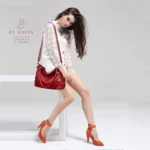 By Queen Γυναικεία Τσάντα Shopper Κόκκινη - Image 4