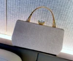 By Queen Βραδινό Ασημένιο Clutch Τσαντάκι με Micro Strass - Image 7