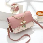By Queen Γυναικεία Tote Flap Τσάντα Ροζ