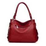 By Queen Γυναικεία Τσάντα Shopper Κόκκινη - Image 5