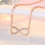 By Queen Κολιέ με το Σύμβολο του Άπειρου Pink Gold με Zircon - Image 6
