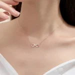 By Queen Κολιέ με το Σύμβολο του Άπειρου Pink Gold με Zircon - Image 3